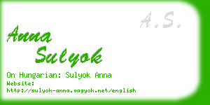 anna sulyok business card